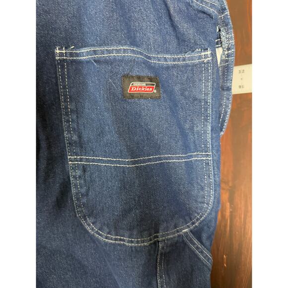 Dickies Genuine Durable Bib Denim Jeans Relaxed Overalls EB713RNB Blue Men Large - Picture 9 of 9